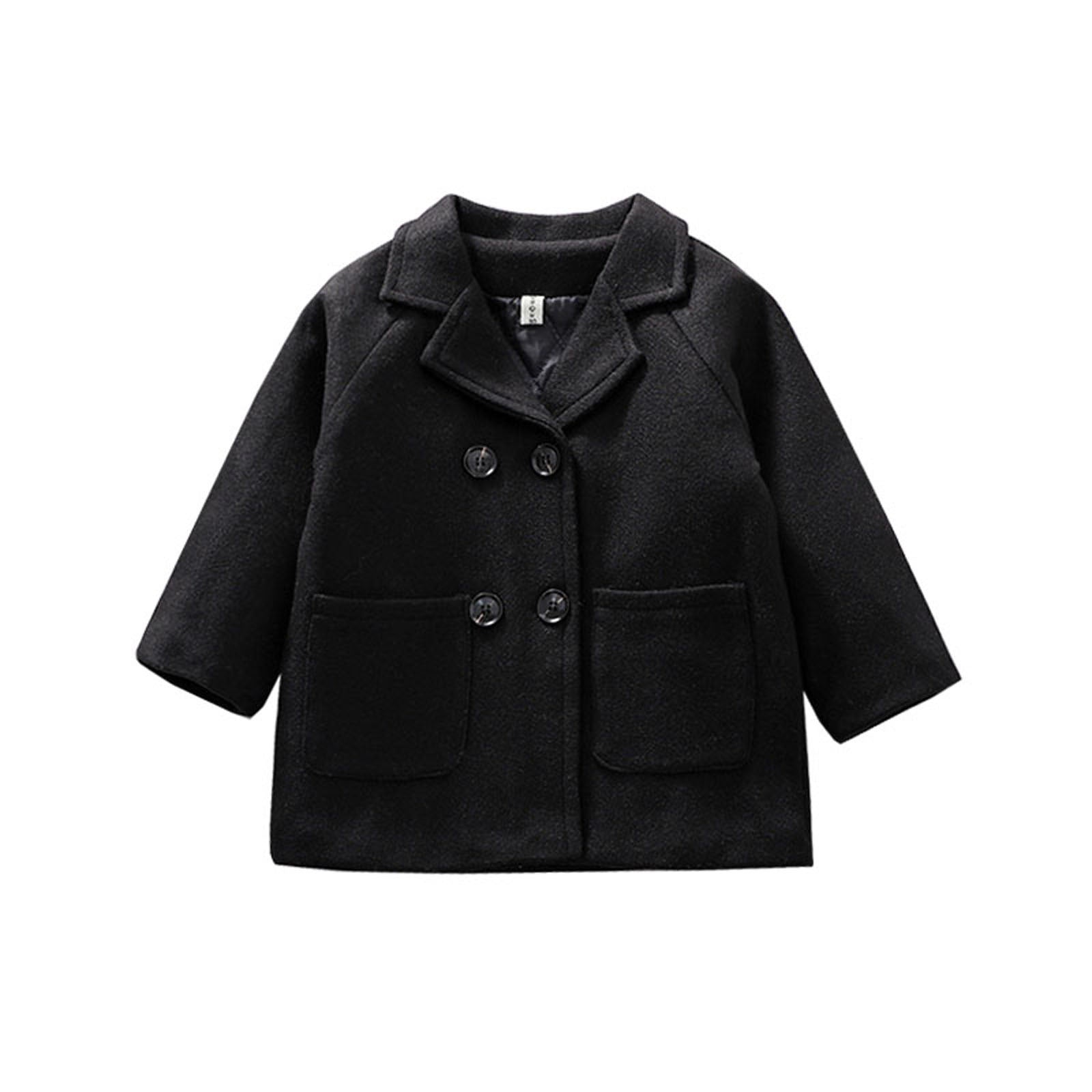 Boys black hot sale overcoat