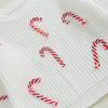 Candy Cane Baby Christmas Sweater - White