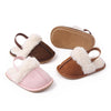 Baby Faux Suede Fur Slippers - Dark Brown