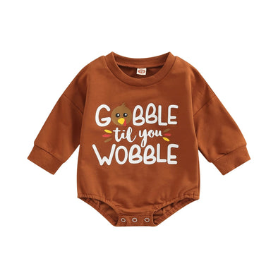 Gobble Til You Wobble Thanksgiving Baby Bodysuit