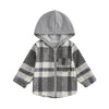 Toddler Hooded Plaid Zip-up Shirt