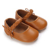 Braid Strap Baby Mary Janes -  Brown