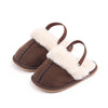 Baby Faux Suede Fur Slippers - Dark Brown